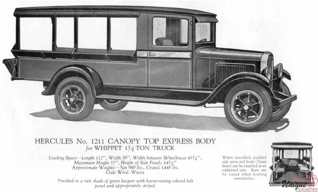 1929 Whippet Commercial Vehicles Brochure Page 3